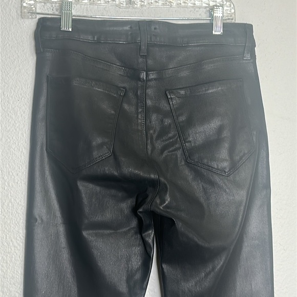 L’AGENCE Margot Coated Womens 29 Cropped Skinny High Rise Black Stretch Pants - Picture 6 of 16